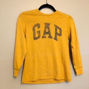 Gap Kids Logo Long Sleeve Tee Boys Medium Mustard